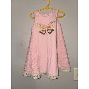 Jillian's Closet Girls Pink Butterfly Lace A-Line Dress Size 3T Sleeveless